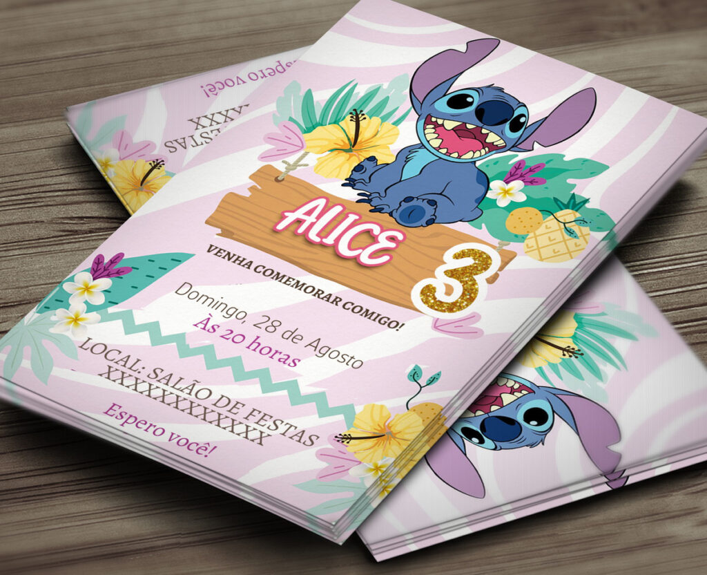 Convite Digital Stitch Lilo Stitch Mod 2 Montando A Sua Festa Oficial