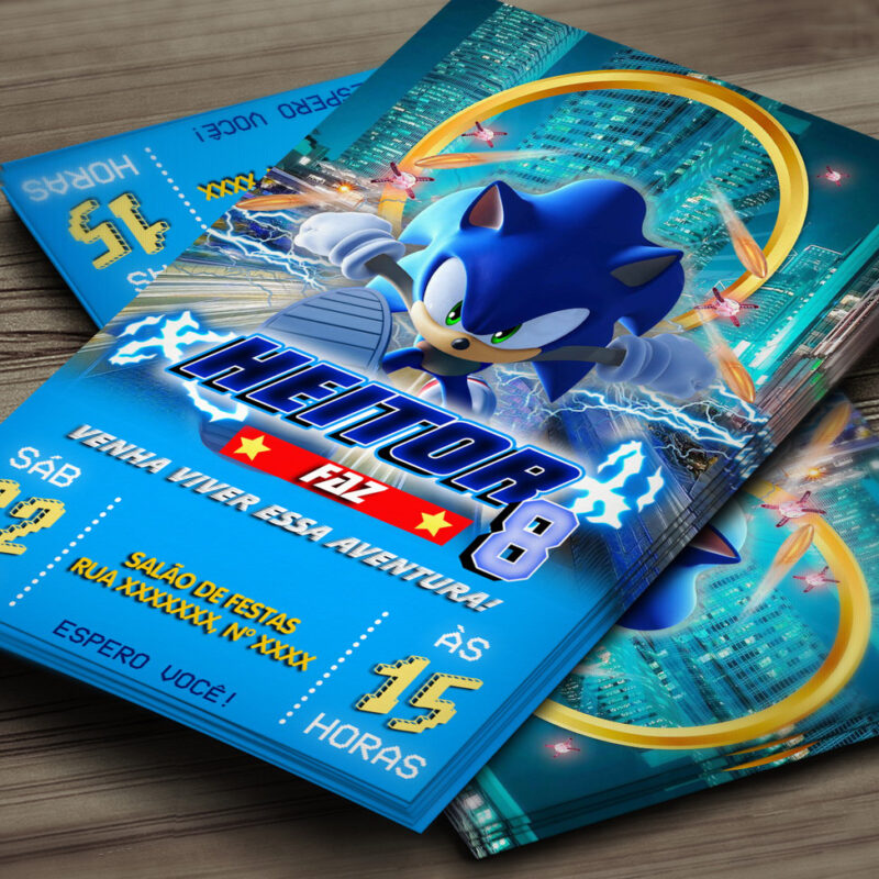 Convite DIGITAL - Sonic II - Comprar em Papareti