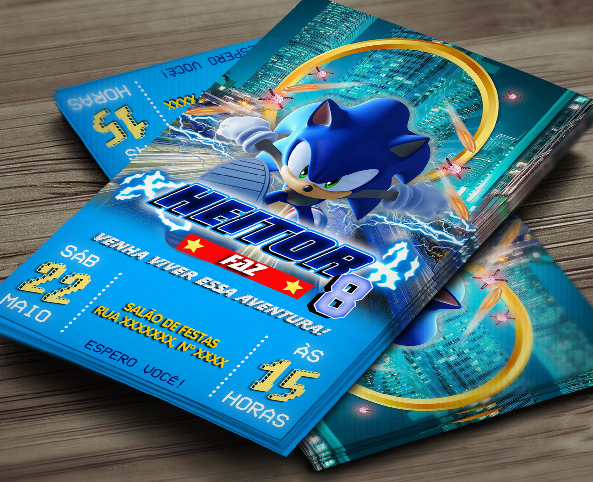 Convite DIGITAL - Sonic III - Comprar em Papareti