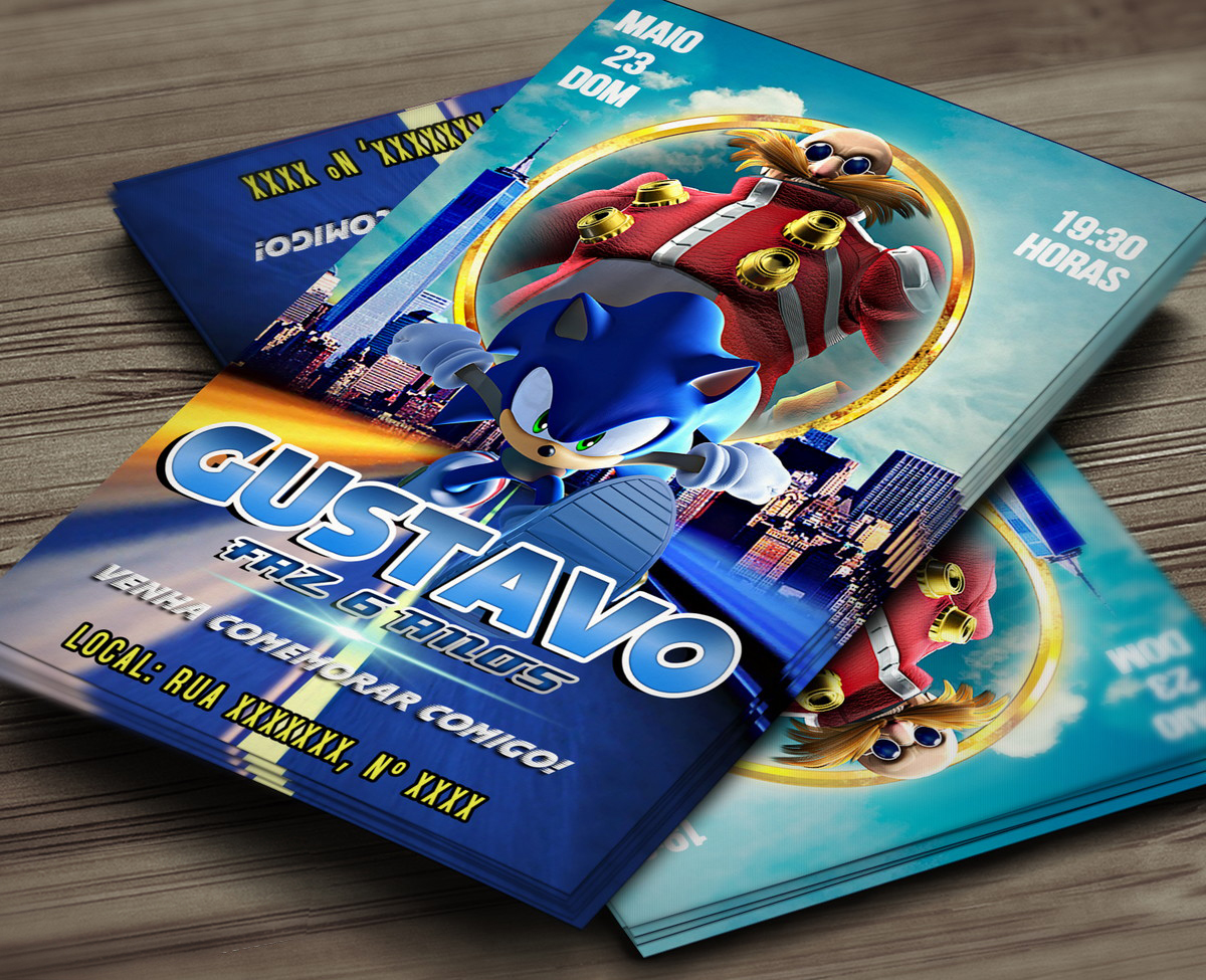 Convite Digital Sonic – Montando a Sua Festa Oficial