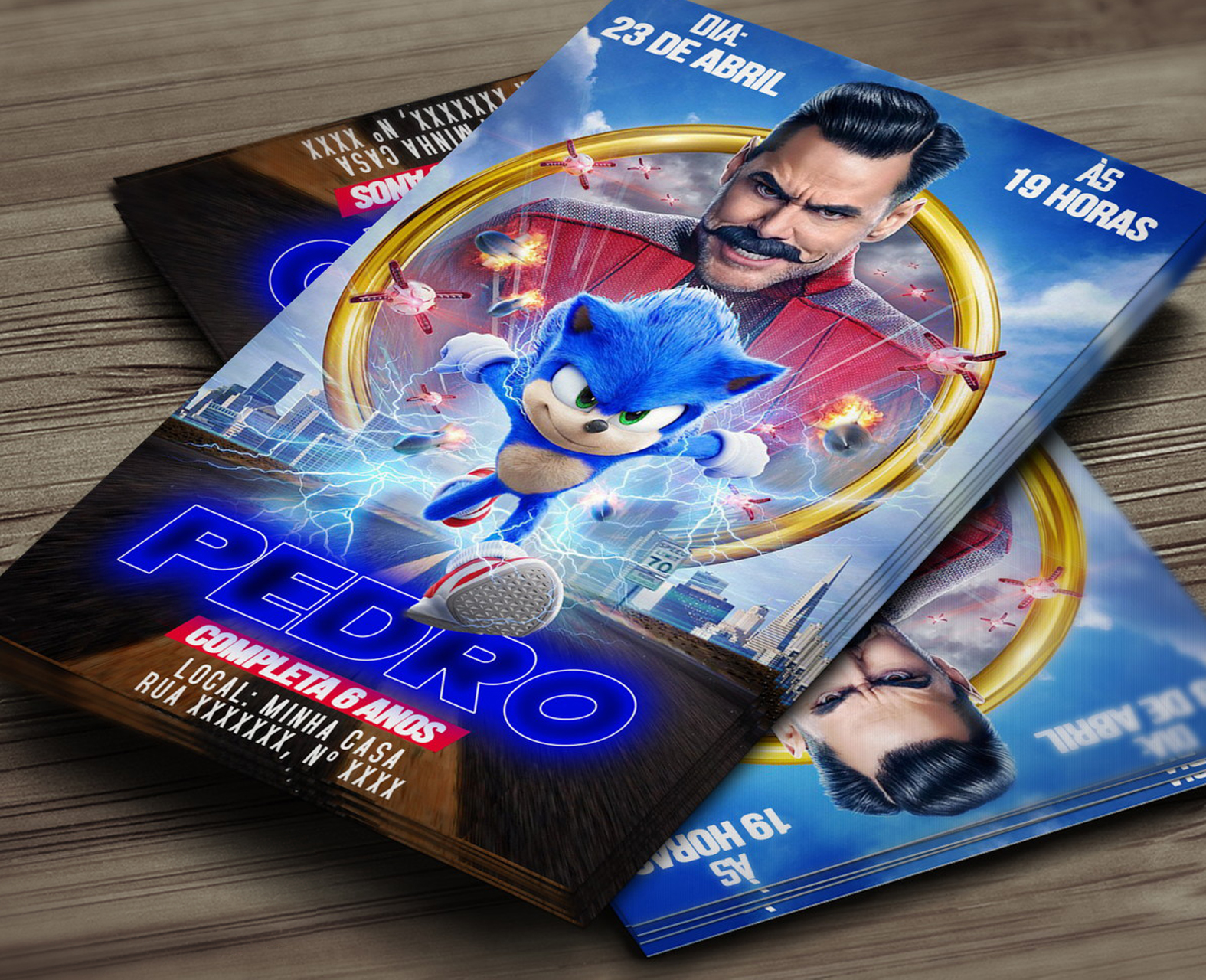 Convite Digital Sonic O Filme – Montando a Sua Festa Oficial