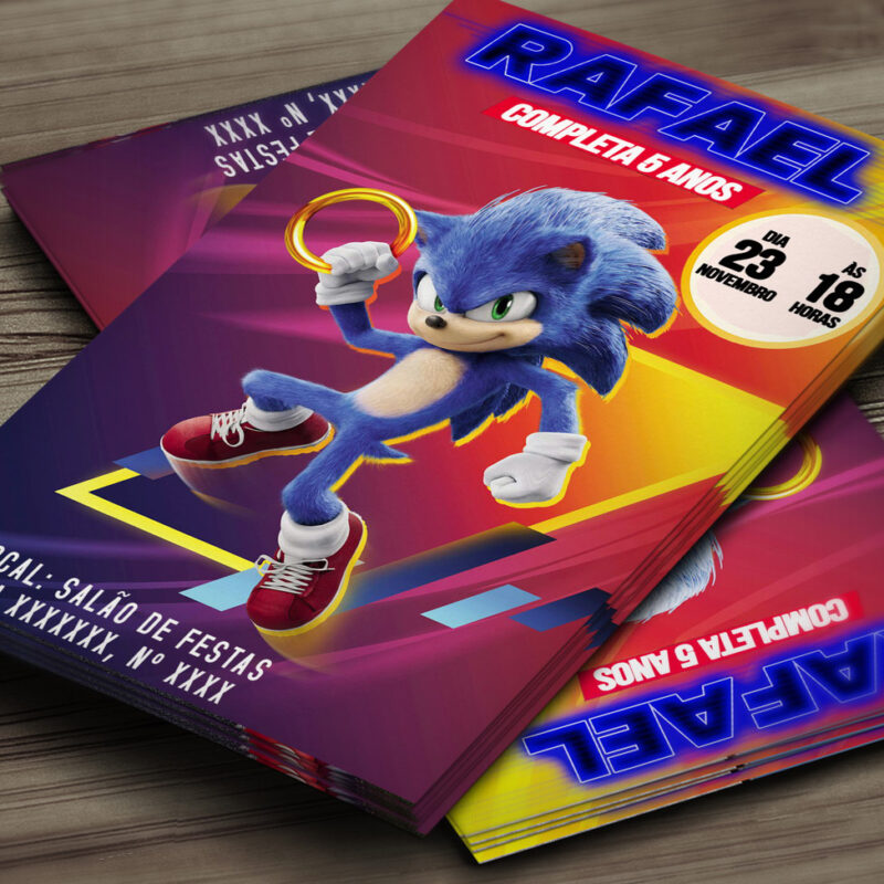 Convite DIGITAL - Sonic II - Comprar em Papareti