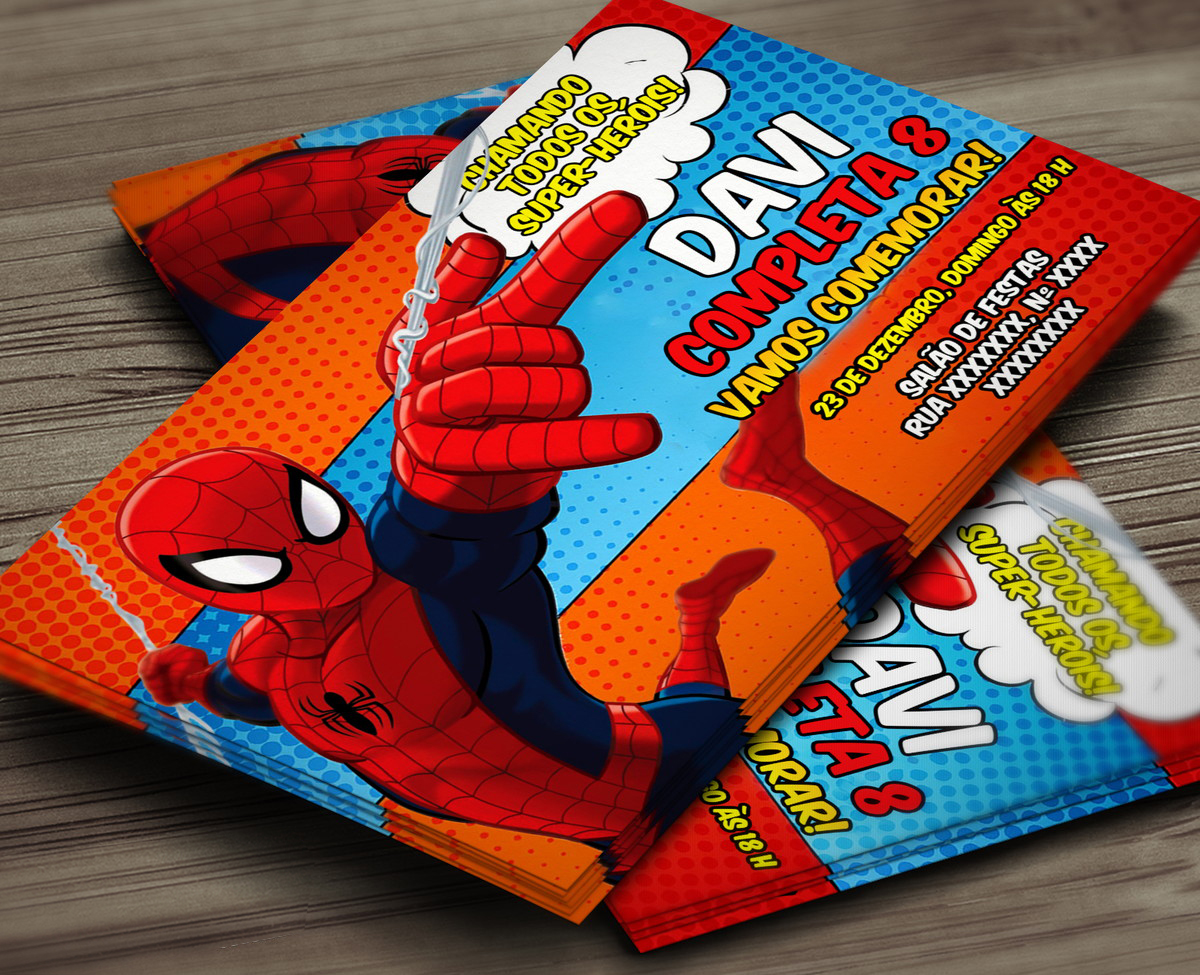 Convite Homem Aranha Digital Virtual Whatsapp