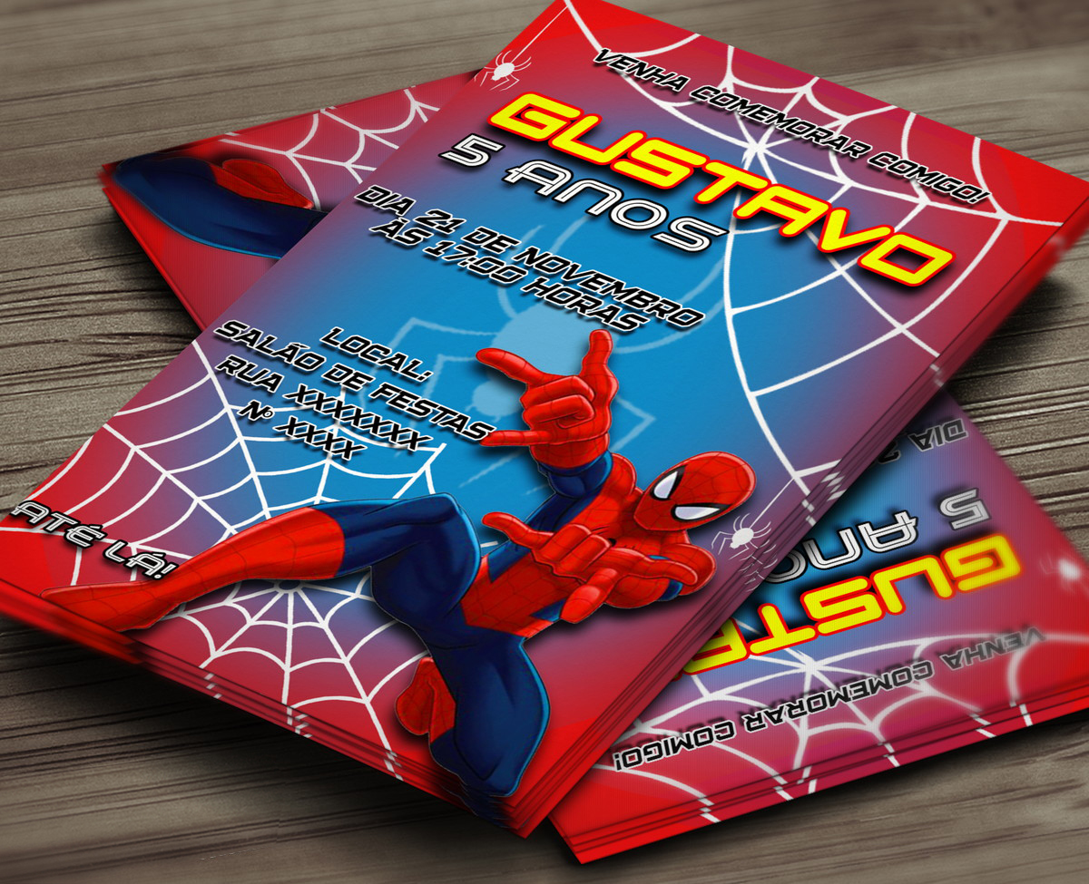 Convite Digital Homem Aranha Cute