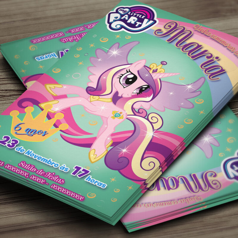 Convite de Aniversário para Meninas Little Pony - Imagem Legal