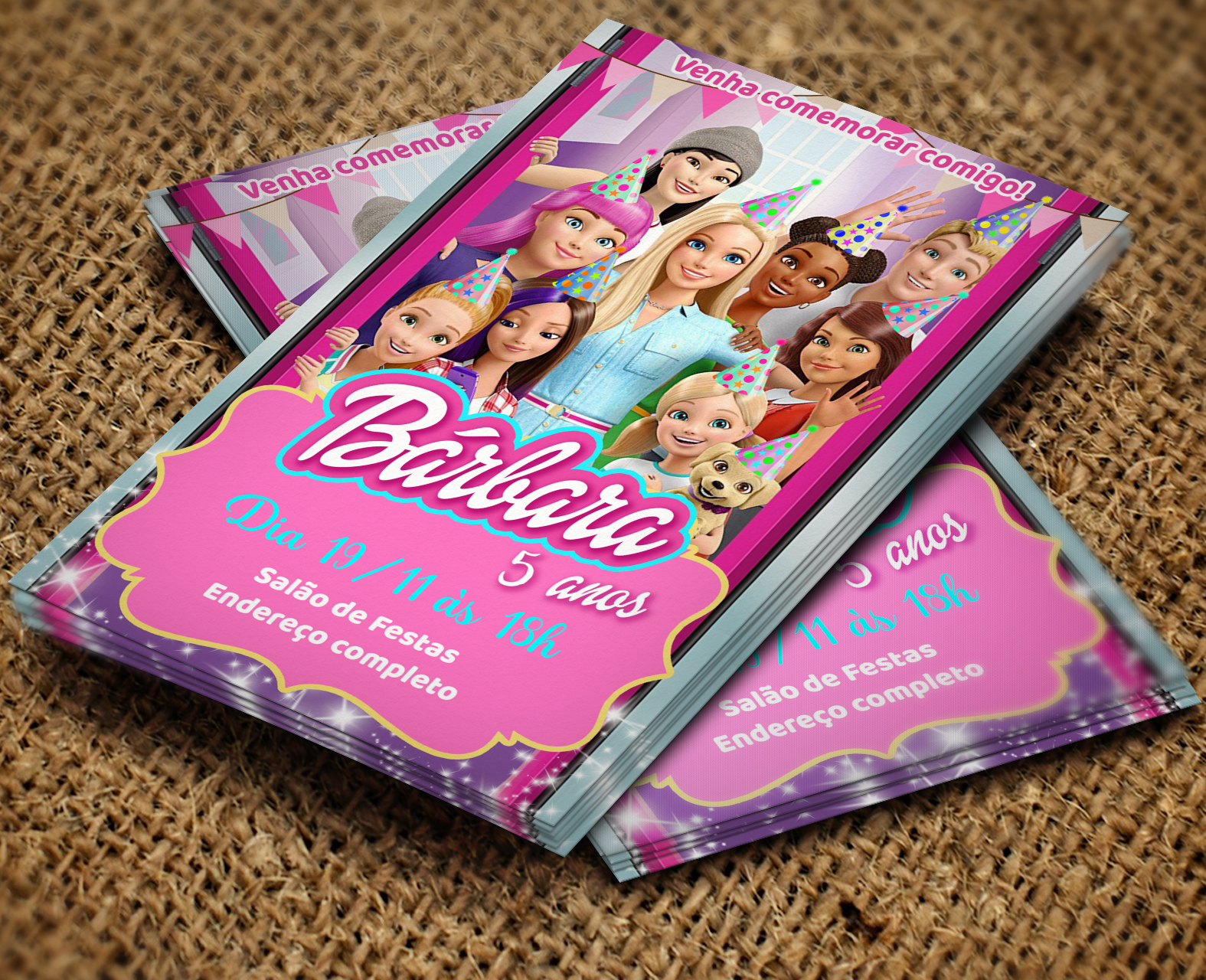 Convite Digital Barbie Dreamhouse Adventures – Montando a Sua