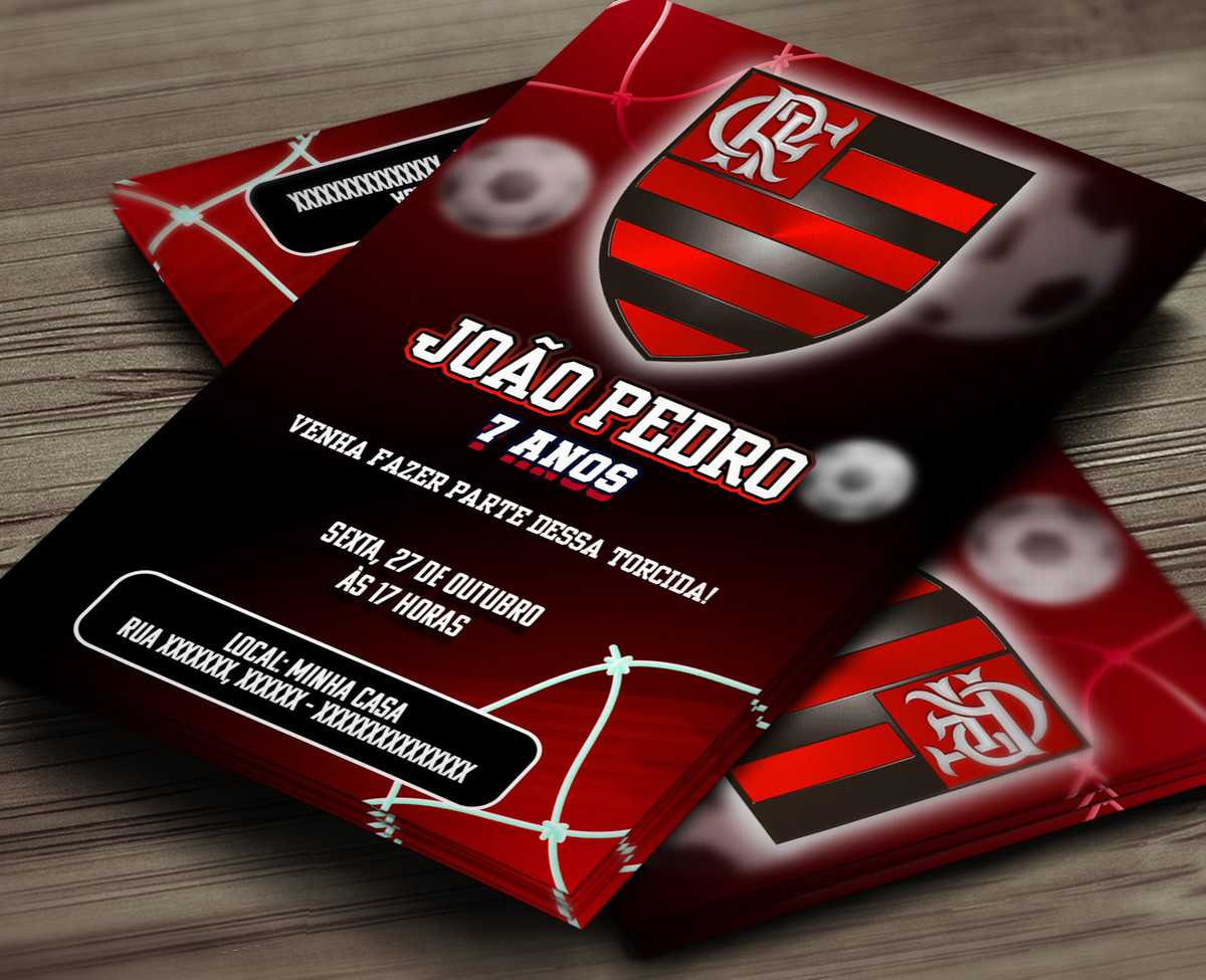 Fazer convite online convite digital Aniversario Flamengo