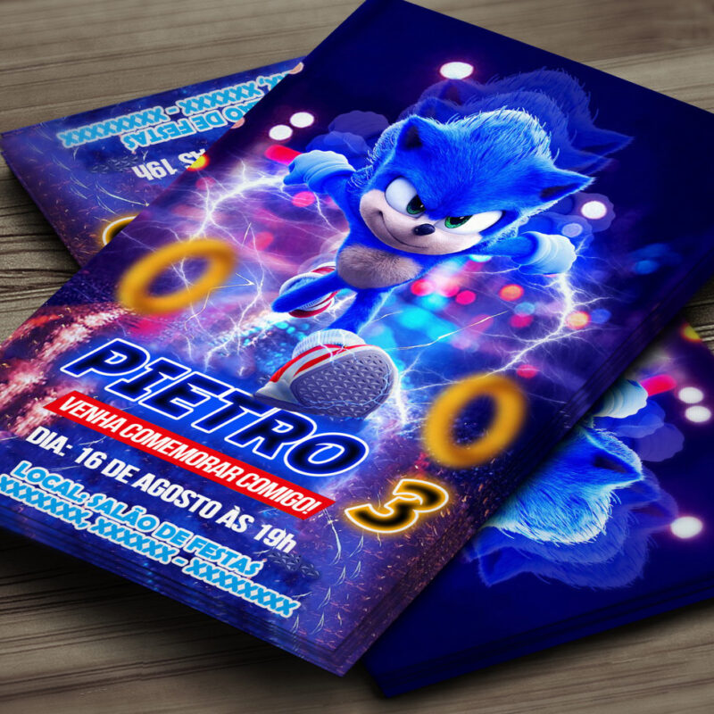 Convite DIGITAL - Sonic II - Comprar em Papareti