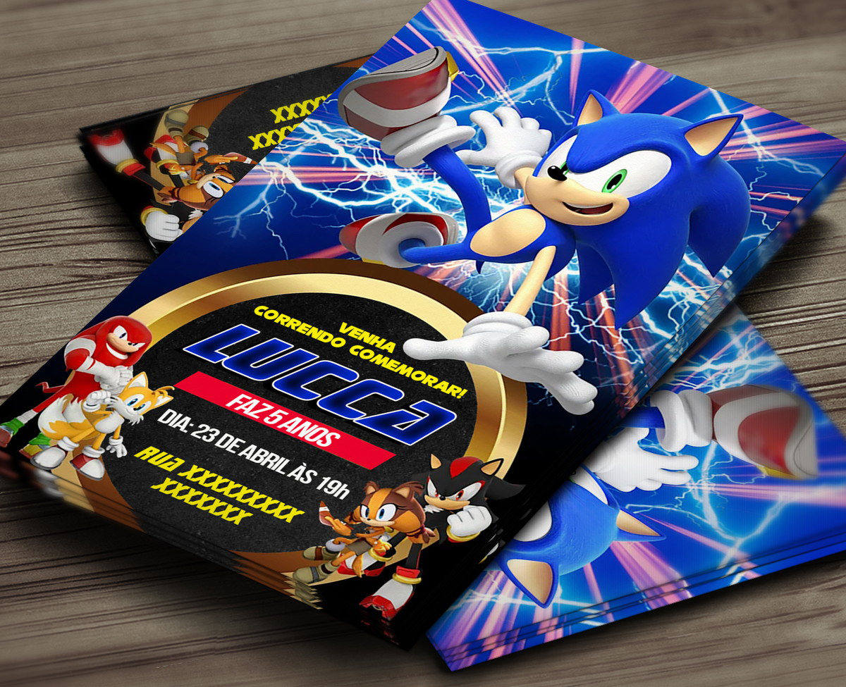 Convite Digital Sonic 2 O Filme – Sonic Amarelo – Montando a Sua Festa  Oficial