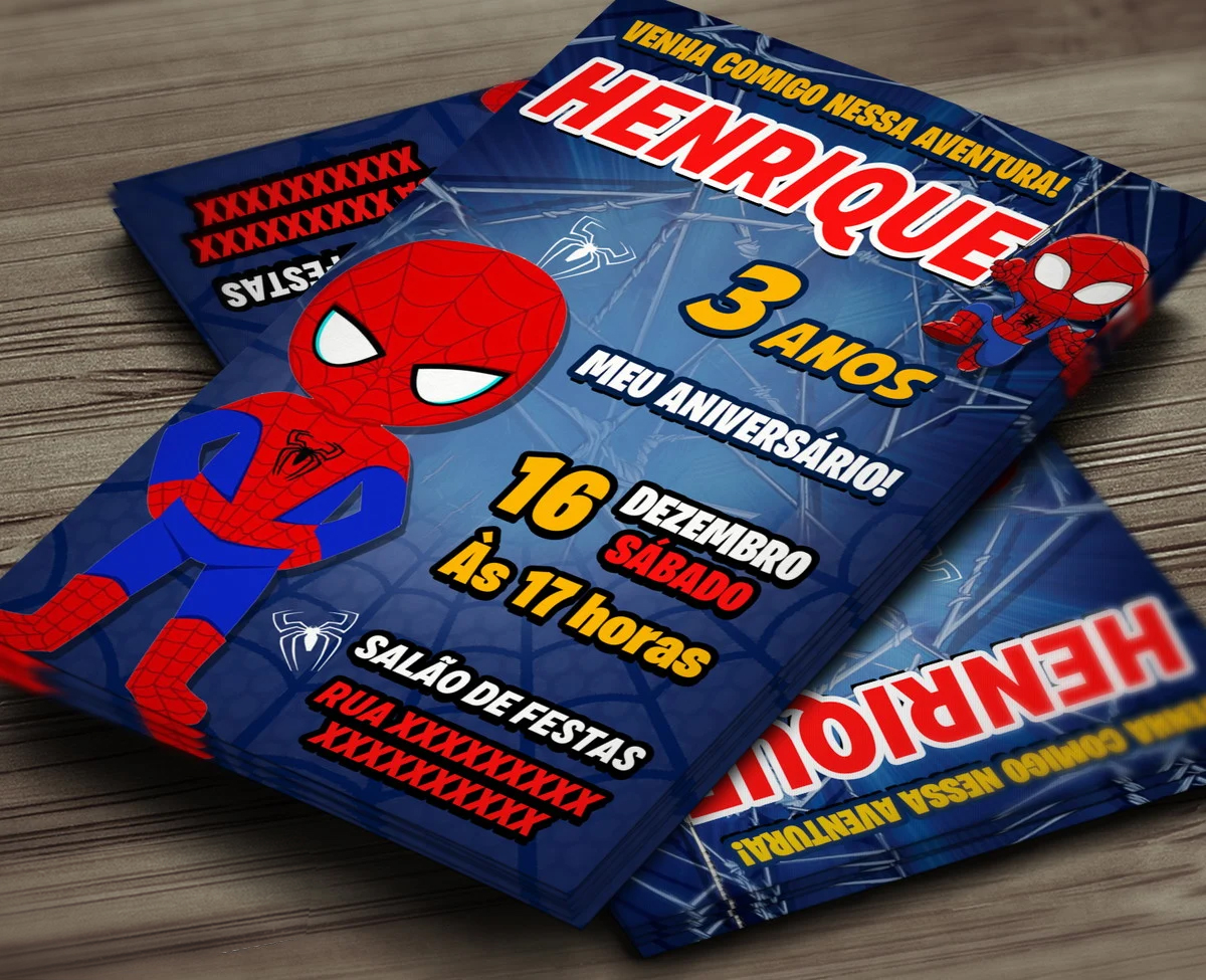 Convite Digital Homem Aranha Cute