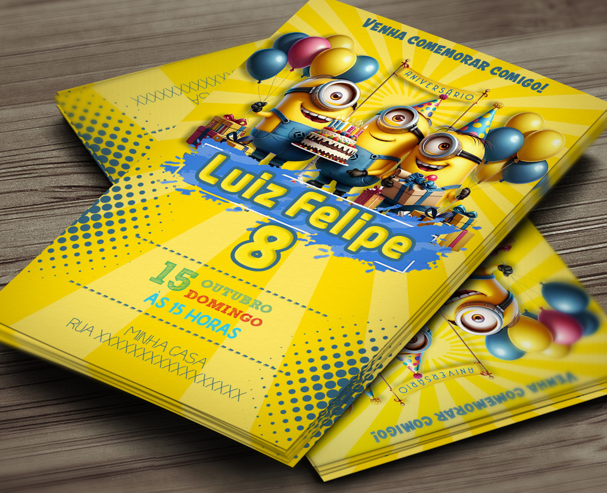 Convite Digital Minions – Montando a Sua Festa Oficial