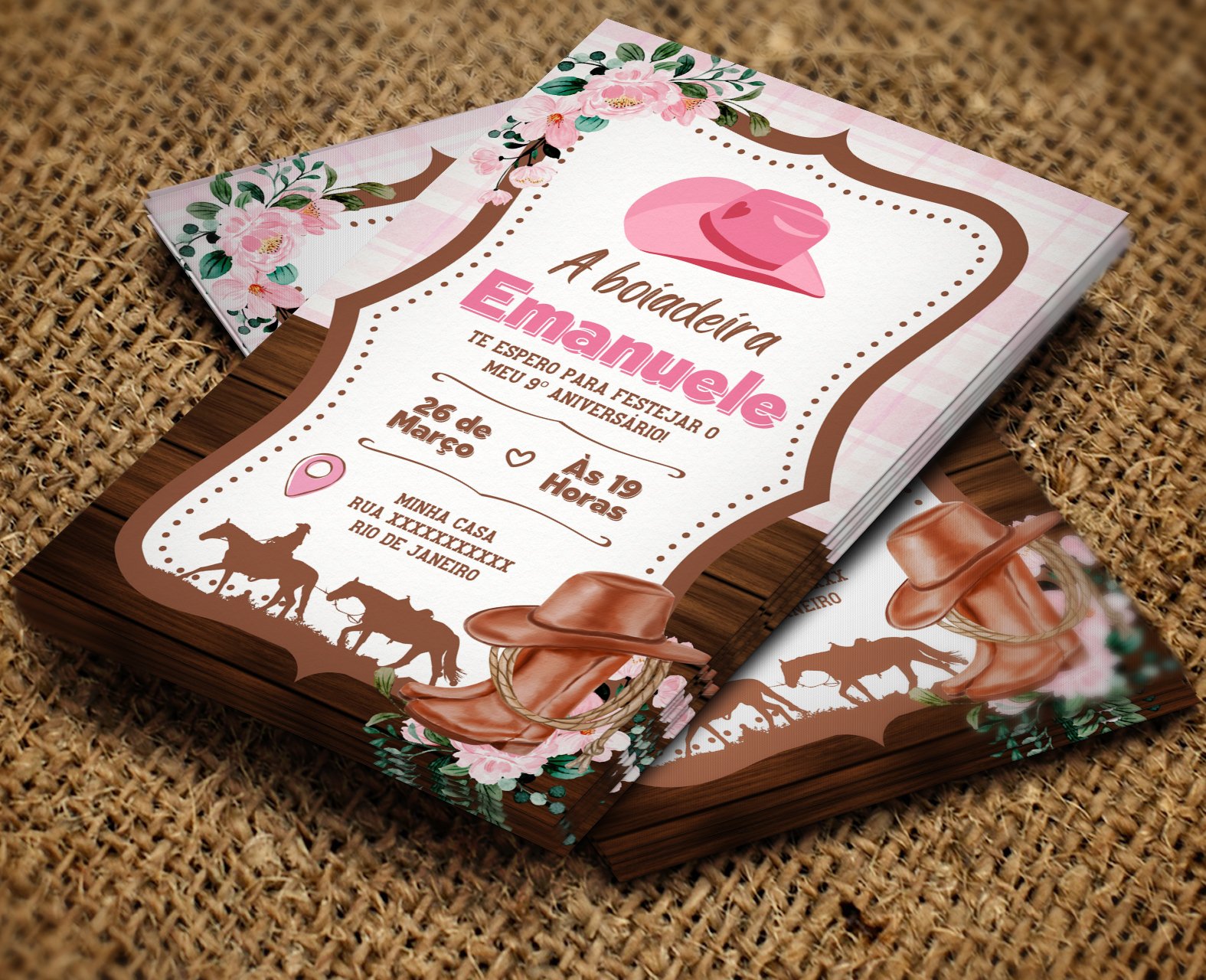 Convite Digital Boiadeira Sertanejo Cowboy Cowgirl – Montando a Sua ...