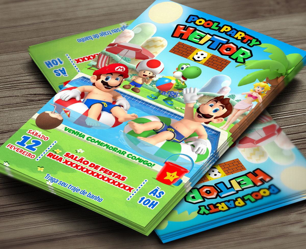 convite-digital-super-mario-pool-party-convite