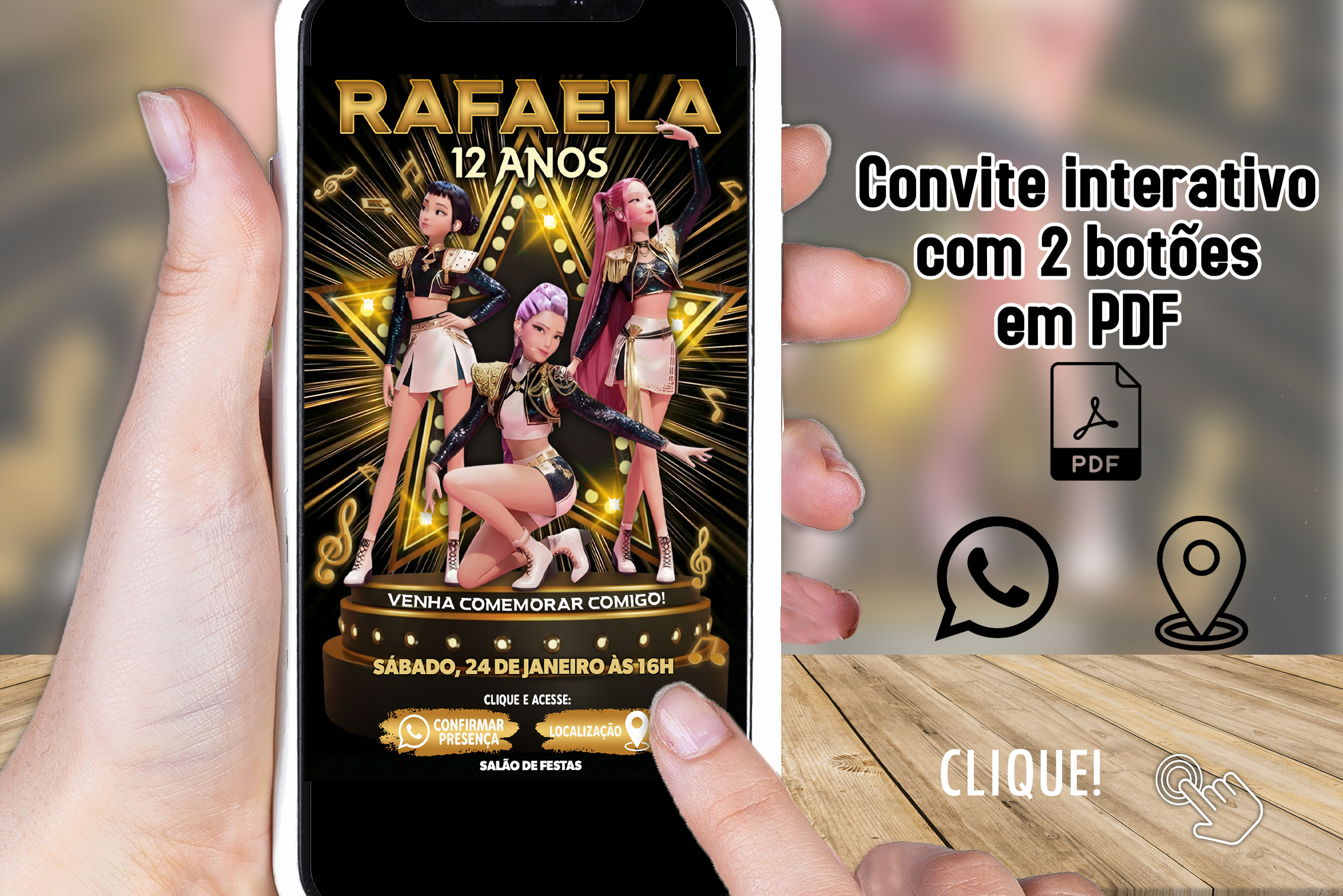 Convite Digital Guerreiras do K-Pop