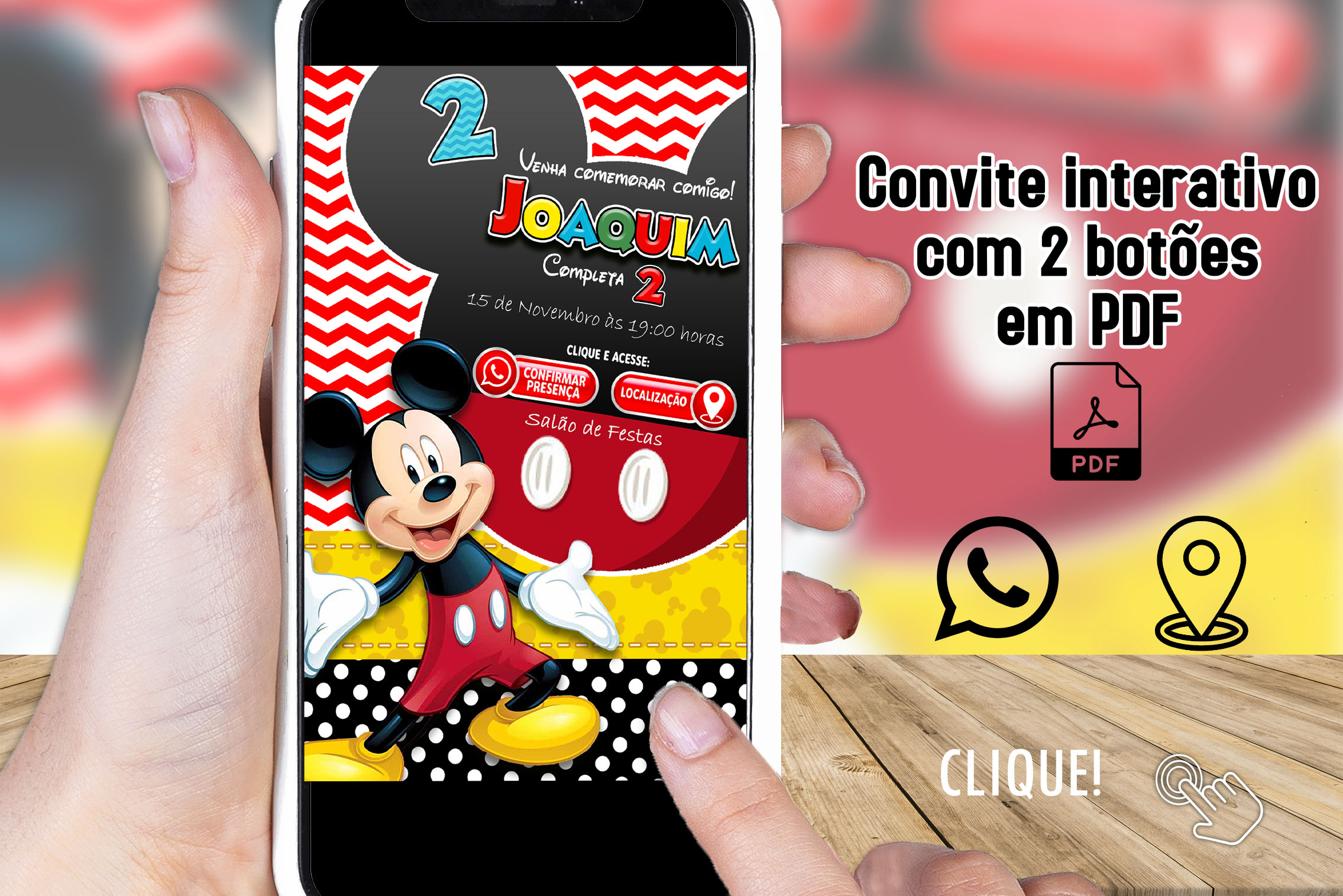 Convite Digital Interativo Mickey