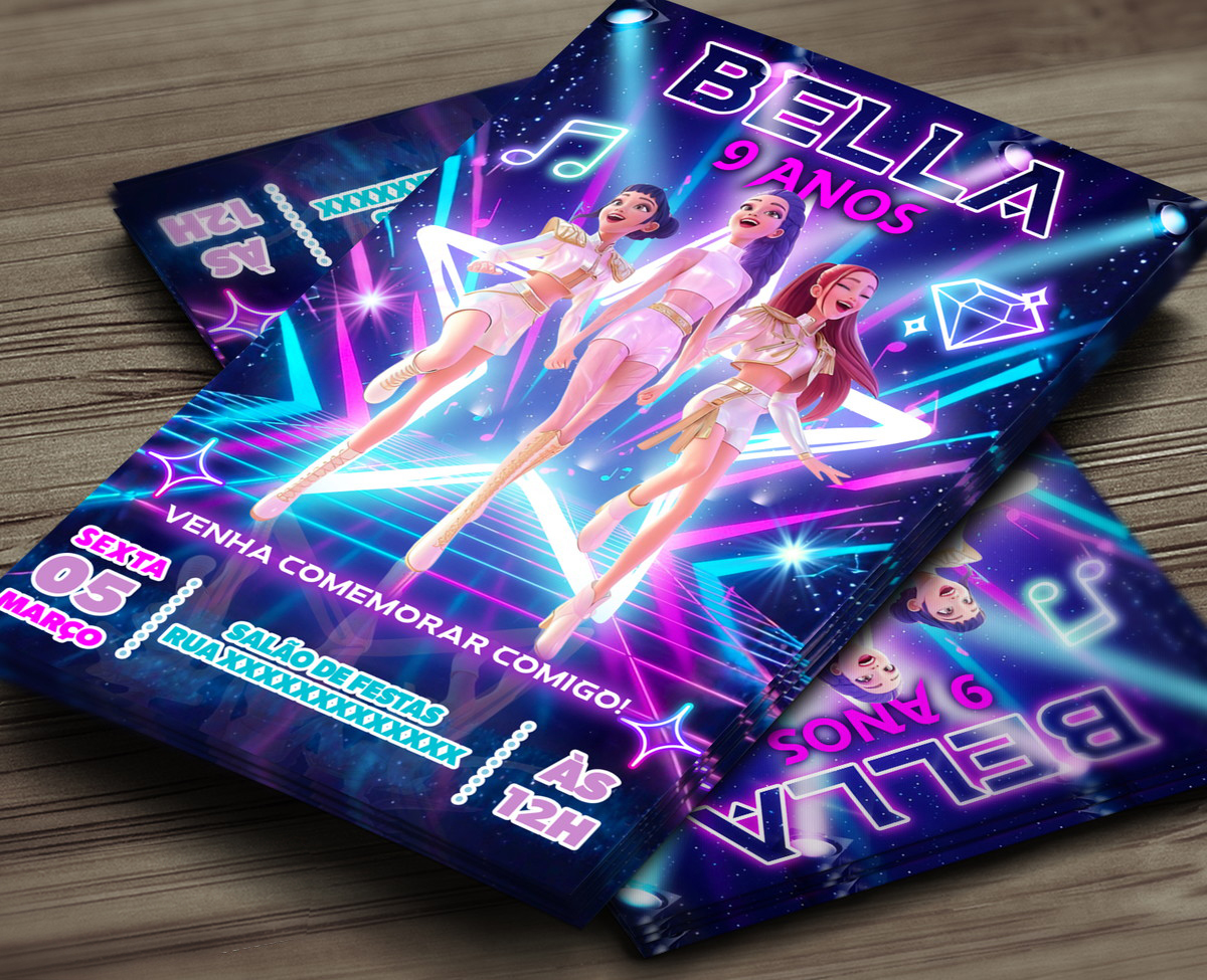 convite-digital-guerreiras-do-k-pop-convite-guerreiras-do-k-pop