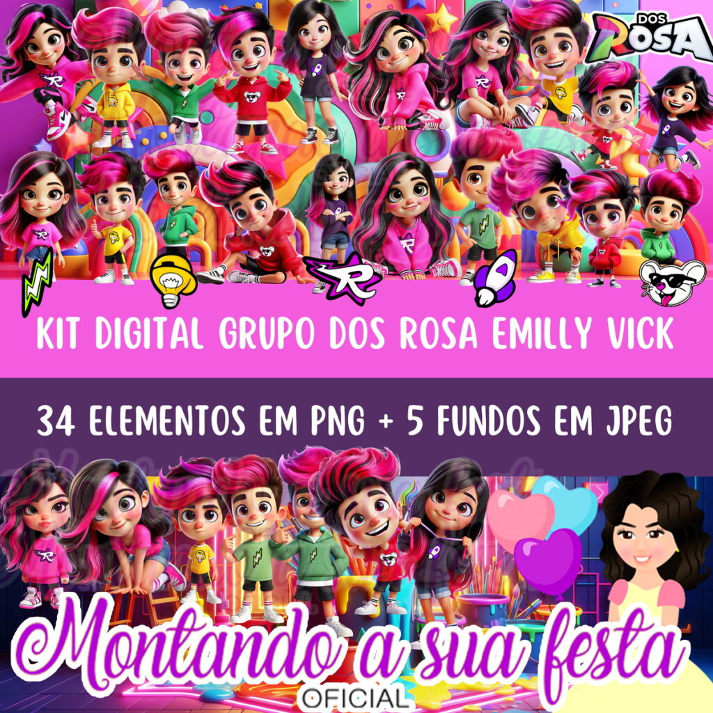 Kit Digital Grupo Dos Rosa Emilly Vick Montando A Sua Festa Oficial