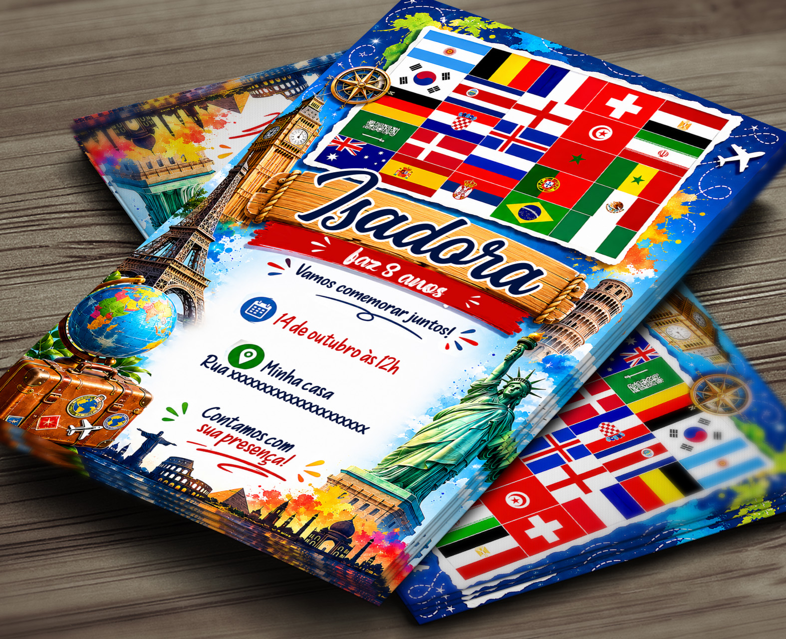 Convite Digital Bandeiras do Mundo
