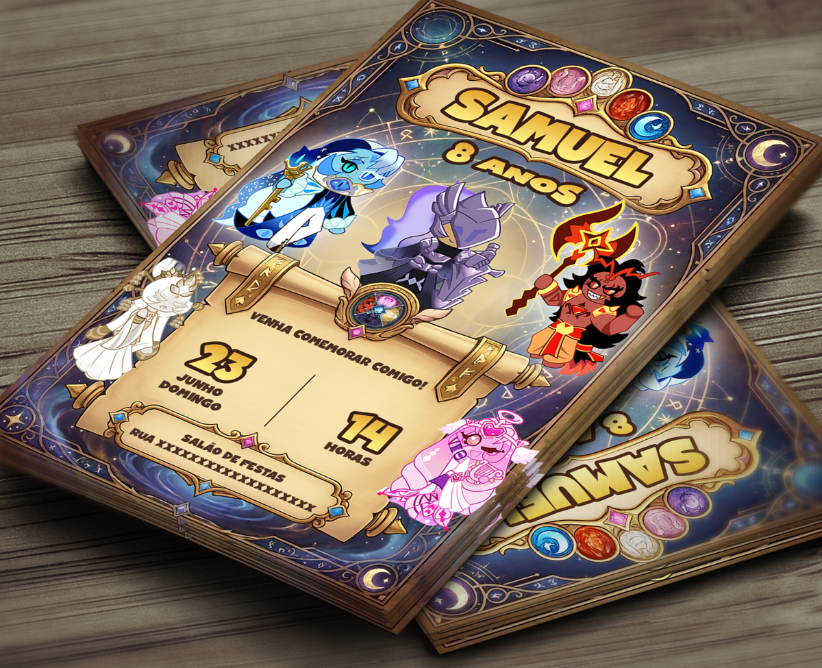 Convite Digital Cookie Run Kingdom The Five Beasts