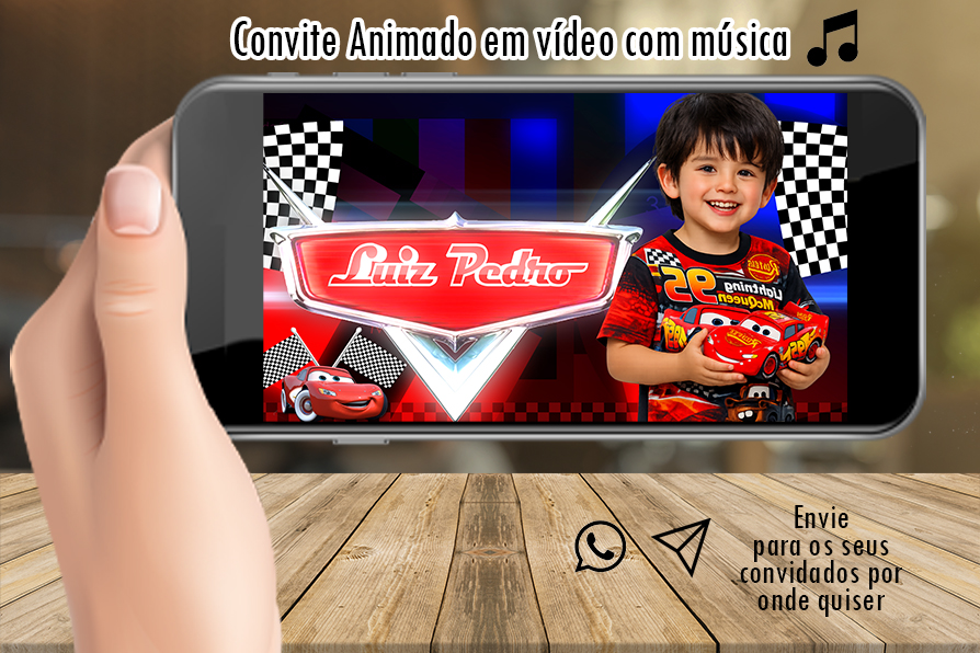 CONVITE ANIMADO Carros Relâmpago McQueen