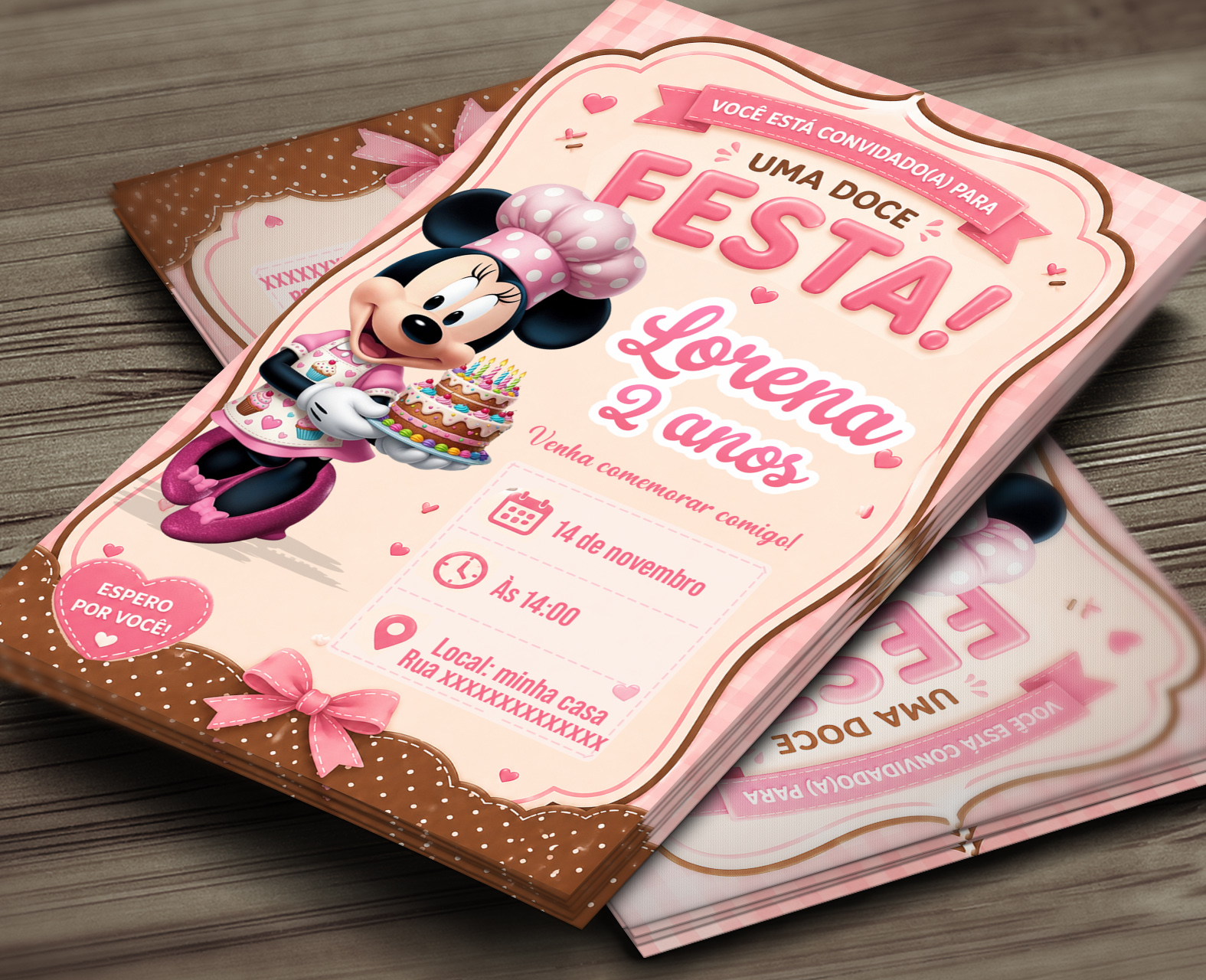 Convite Digital Minnie Confeiteira 10