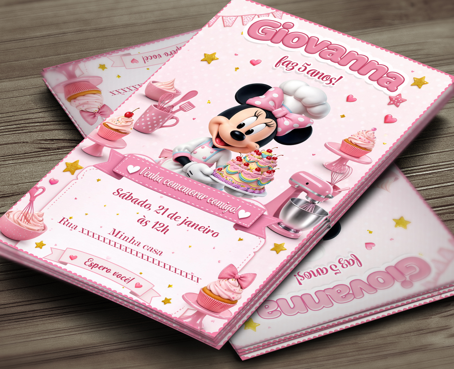 Convite Digital Minnie Confeiteira 7