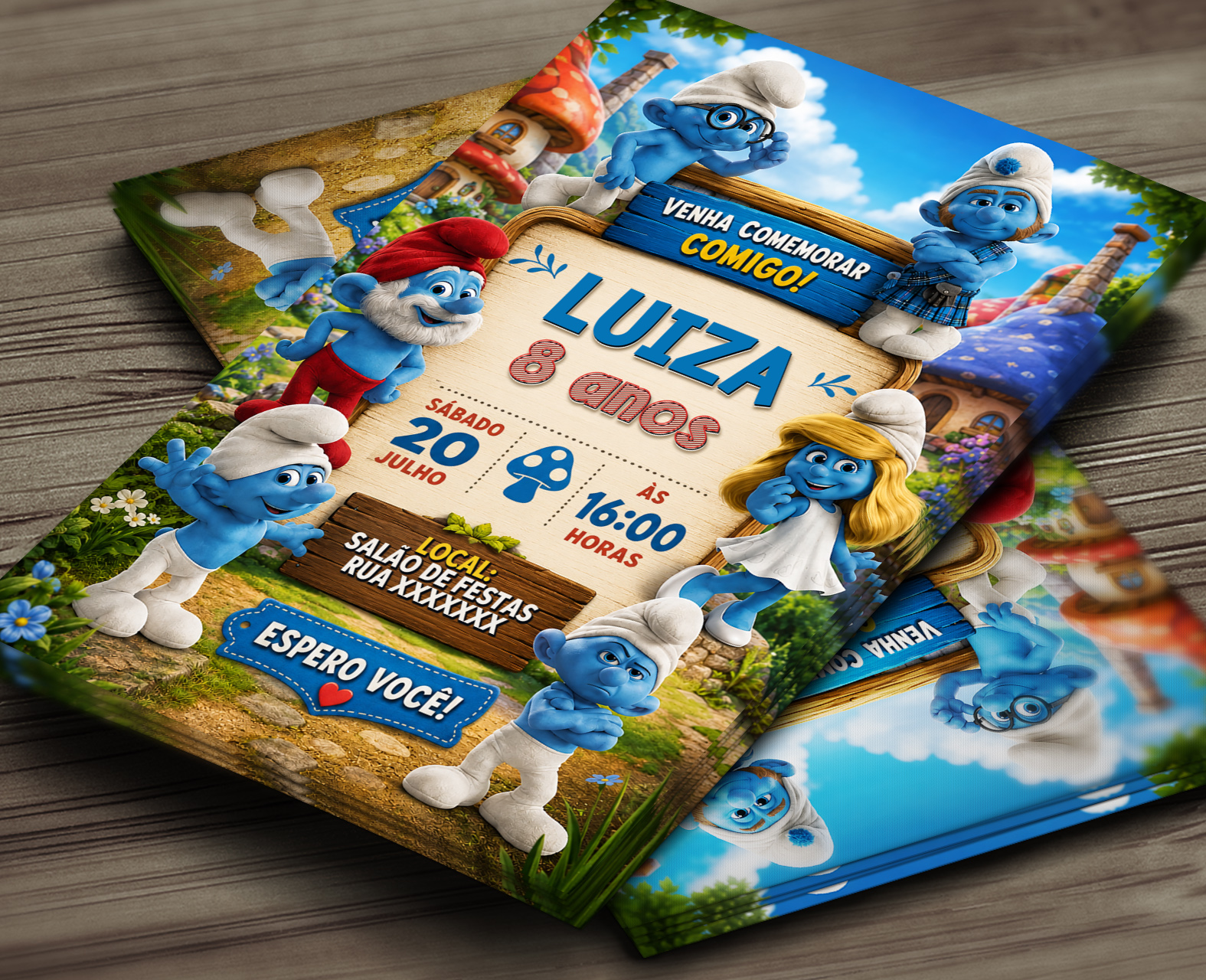 Convite Digital Os Smurfs 2