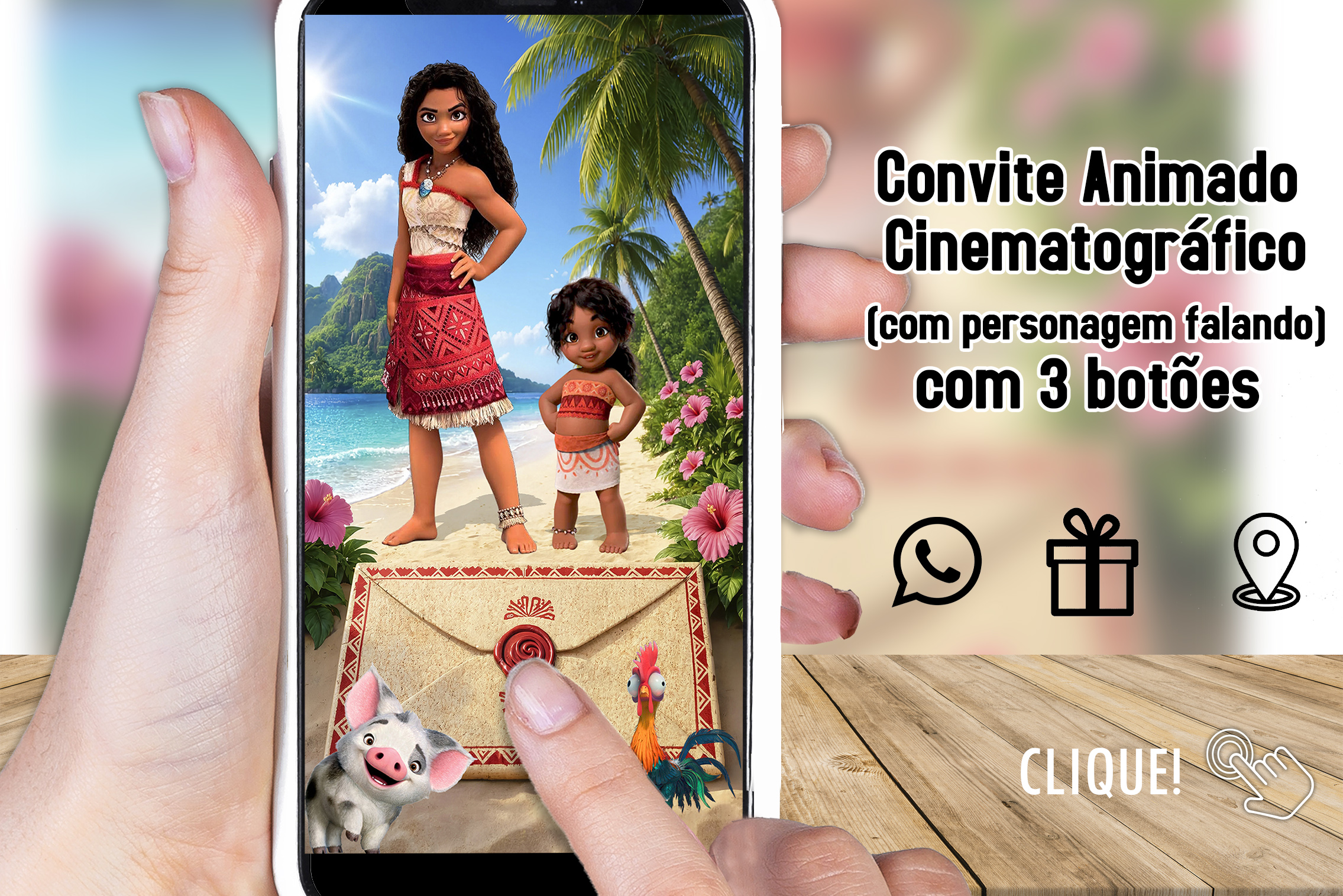 CONVITE ANIMADO CINEMATOGRAFICO MOANA