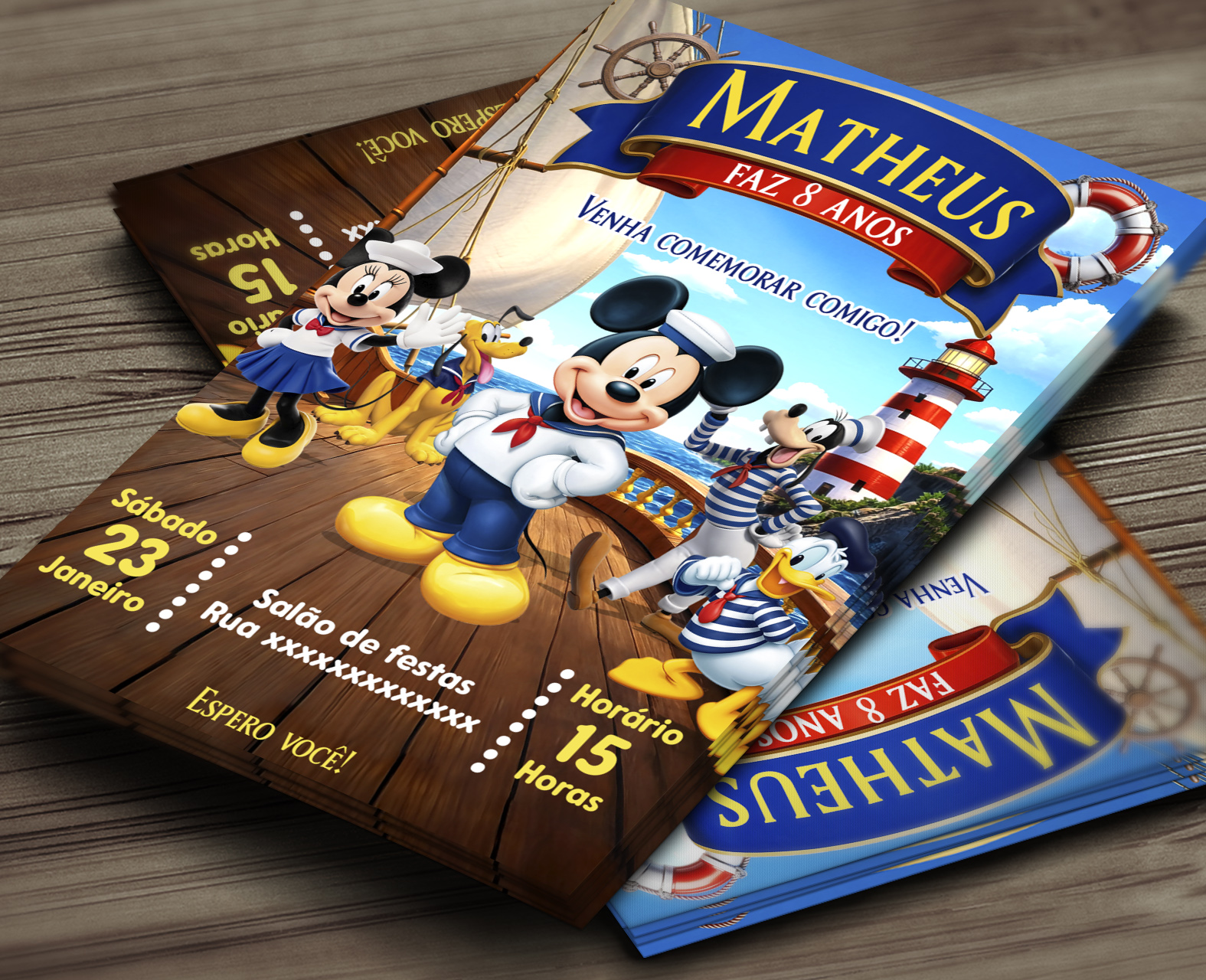 Convite Digital Mickey Marinheiro - Turma do mickey 3