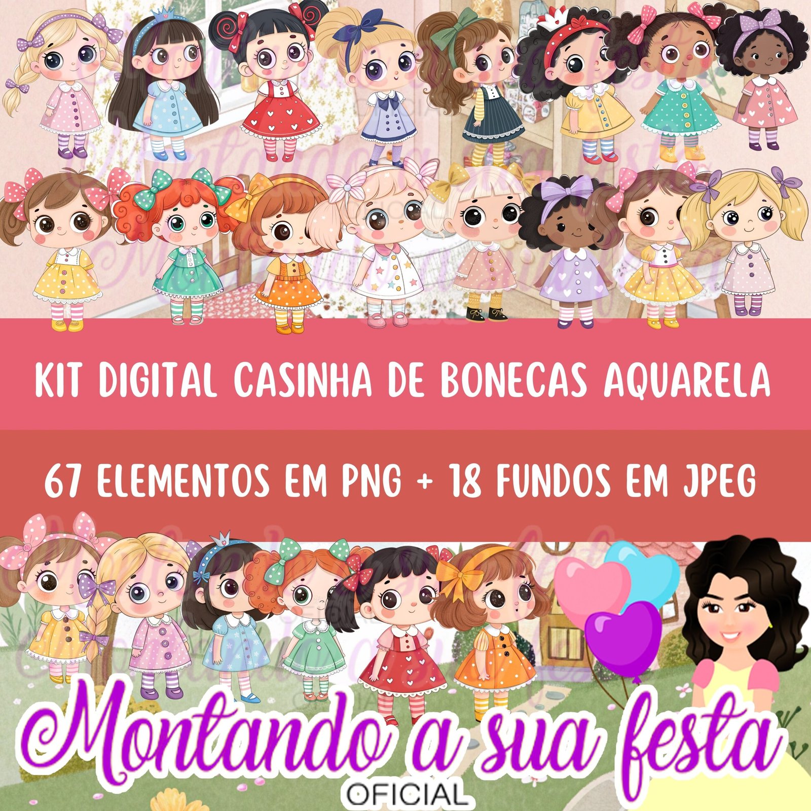 Casinha de Bonecas Aquarela