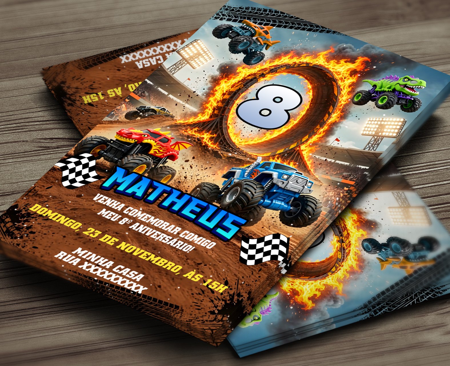 Convite Digital Monster Trucks Hot Wheels 5