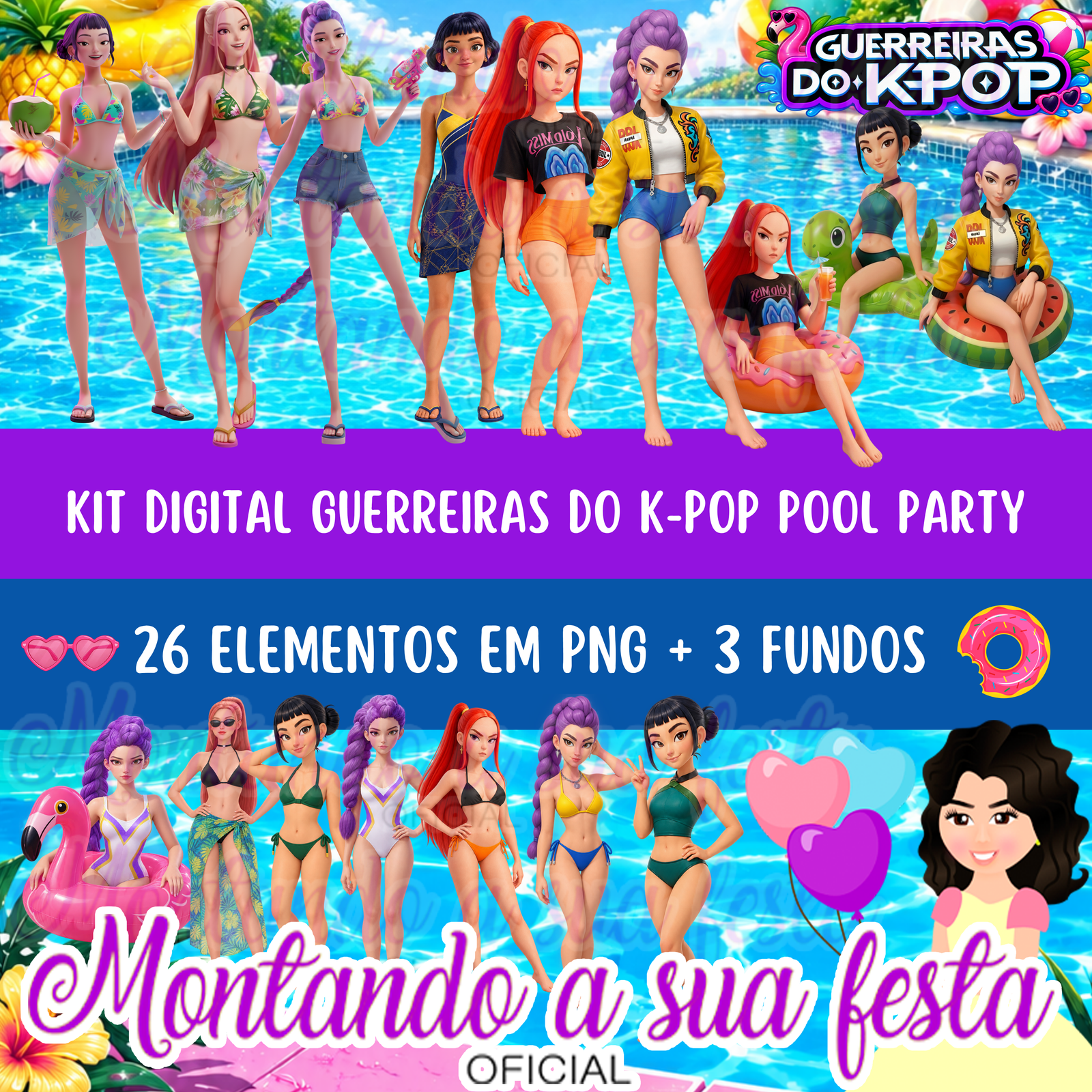 Kit Digital Guerreiras do K-Pop Pool Party